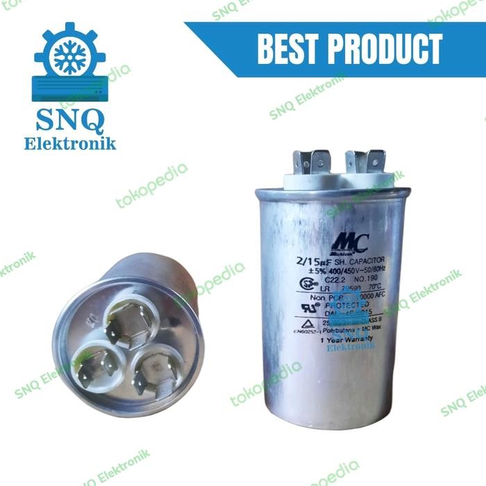 Kapasitor AC LG 1/2 PK 15/2 uf / Capasitor AC LG 0,5 PK 15+2 mikro MC
