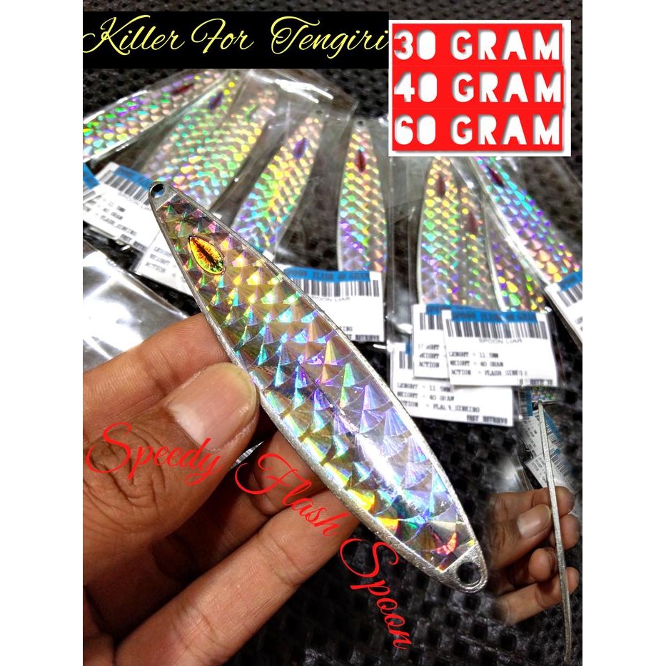 lure umpan Spoon model tempel stiker Hollogram 3d Sisik ikan 30 40 60 *