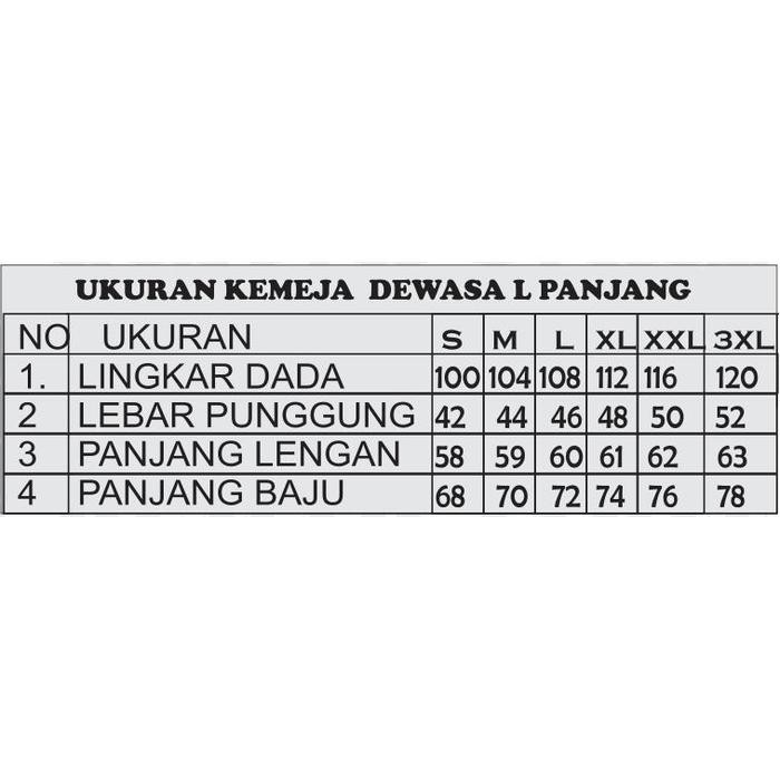 Pola jiplak Kemeja Pria DEWASA LENGAN PANJANG S-3XL pola baju