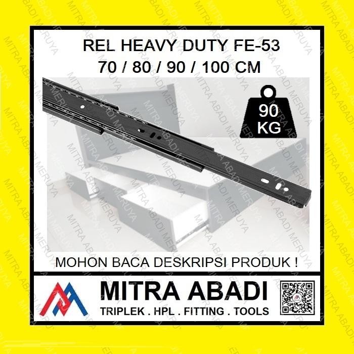 Rel Laci Heavy Duty FE53 70 80 90 100 cm Bawah Tangga Ranjang Tatami Beban Berat Double Track Dobel