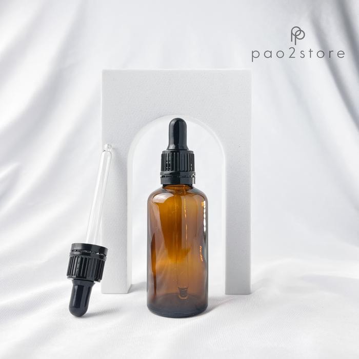 Botol Pipet Kaca Tebal Amber Coklat - Pipet serum