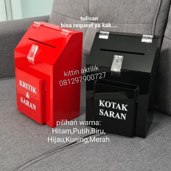 Acrylic Kotak Saran / Kritik & Saran (017 warna)