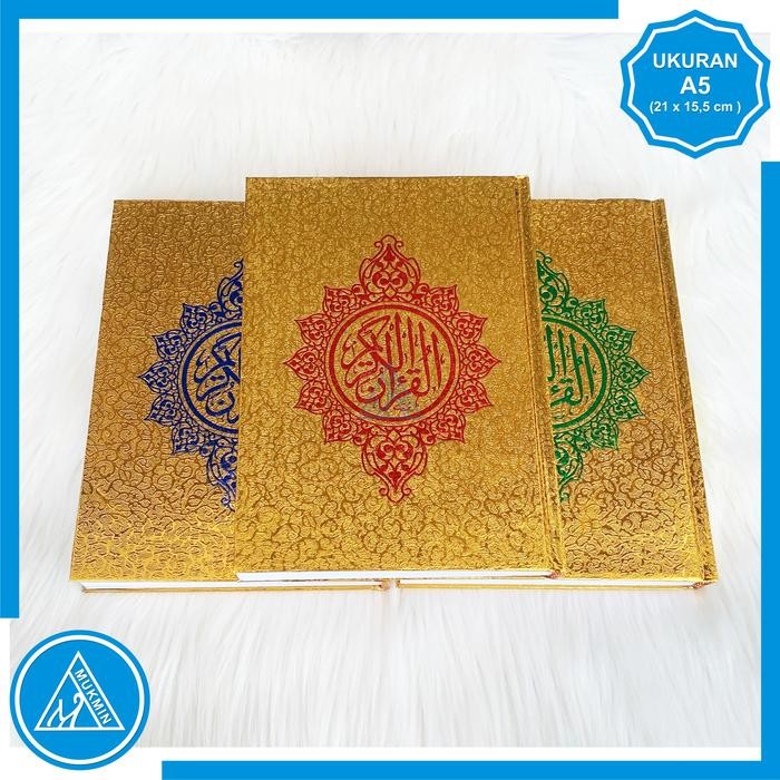

Alquran Mushaf Emas Perak ukuran sedang atau ukuran Buku Tulis