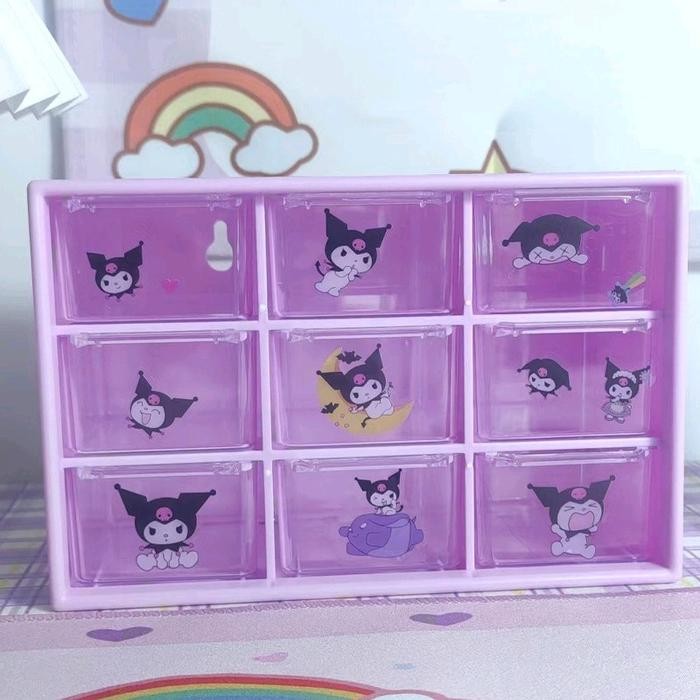 RK2162 Kotak Laci 9 sekat Sanrio FREE STICKER Box Laci Aksesoris Mini