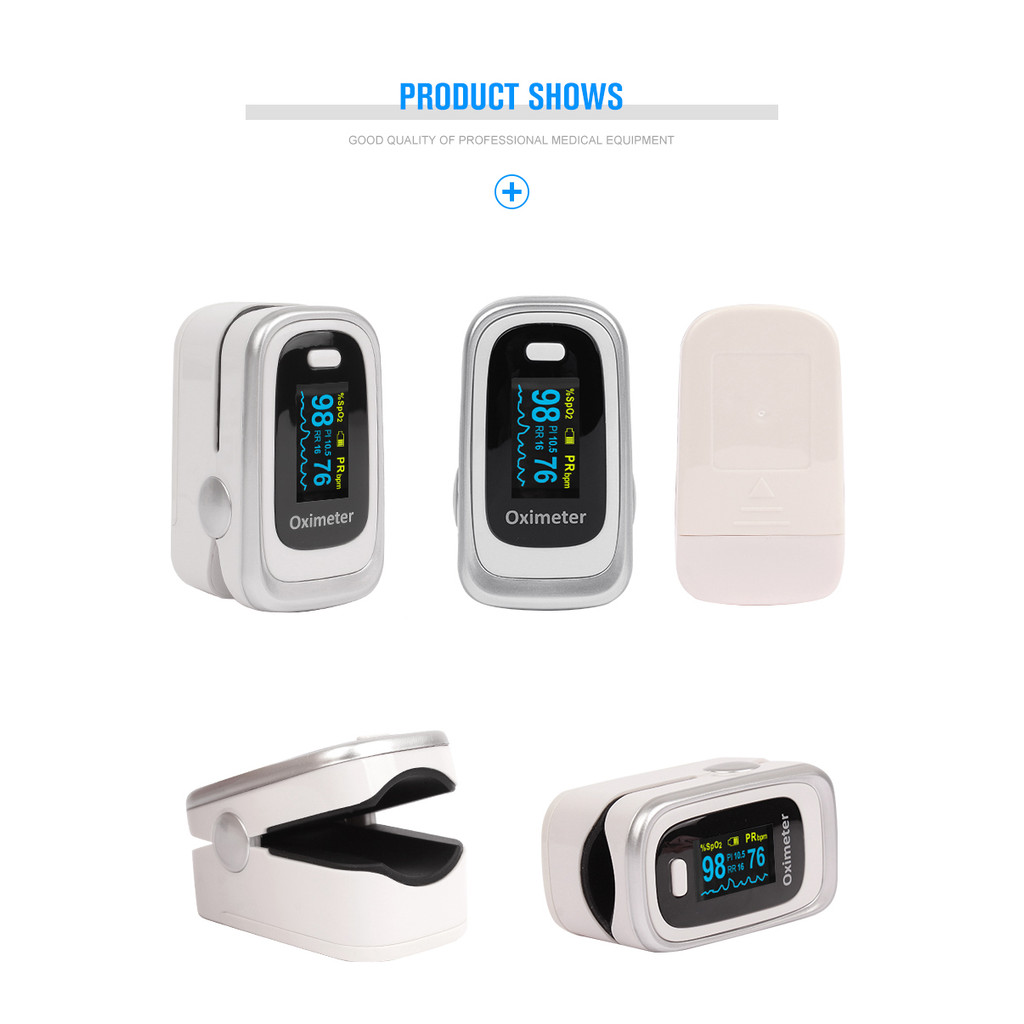 Jari Medis Oled Pulsa Oximeter RR Oksigen Darah dengan Tingkat