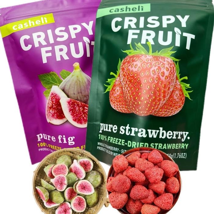 

casheli Bundle of 2 Freeze-dried Fig 50g + Freeze-dried Strawberry 50g Snack Food snacks Makanan