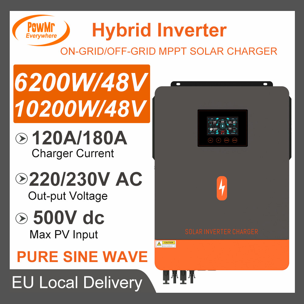 Grid Tie Inverter 6.2KW 8.2KW 10.2KW MPPT Charger 120A 160A DC 48V