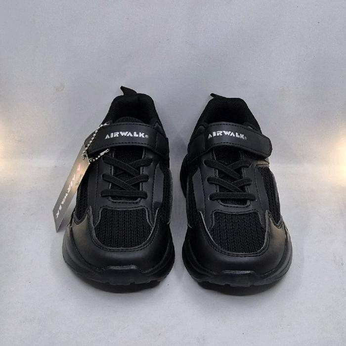 Airwalk Sepatu Slip On Sekolah Anak Chris Jr Kids Shoes Original Full Black Dengan Desain Eksklusif