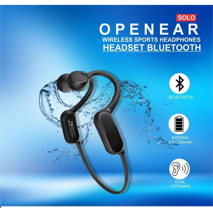 Headphones Wireless Bluetooth Sport Open Ear Solo 66 Bass 100%