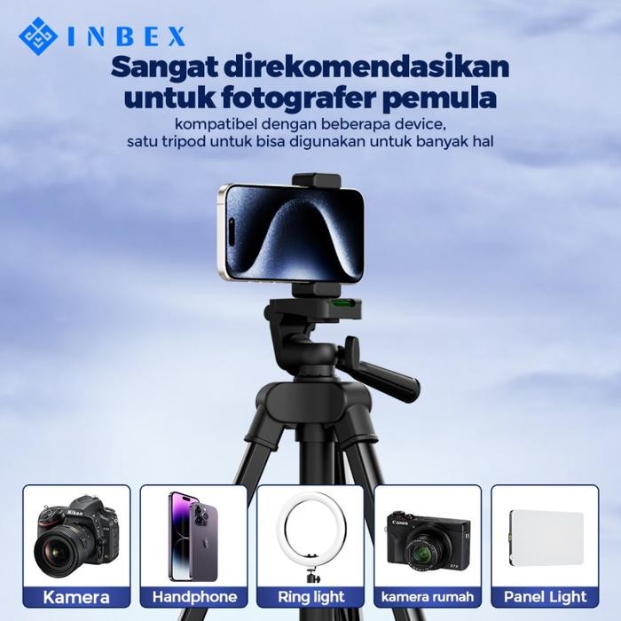Inbex It130 Tripod 130Cm Profesional Tripod Handphonekameradslr+Bluetooth Remote