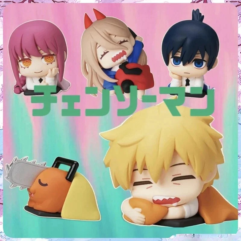 Mini Chainsaw Man Power Figure Sleeping Aki Denji Decoration Action Figurine Makima Statue Model