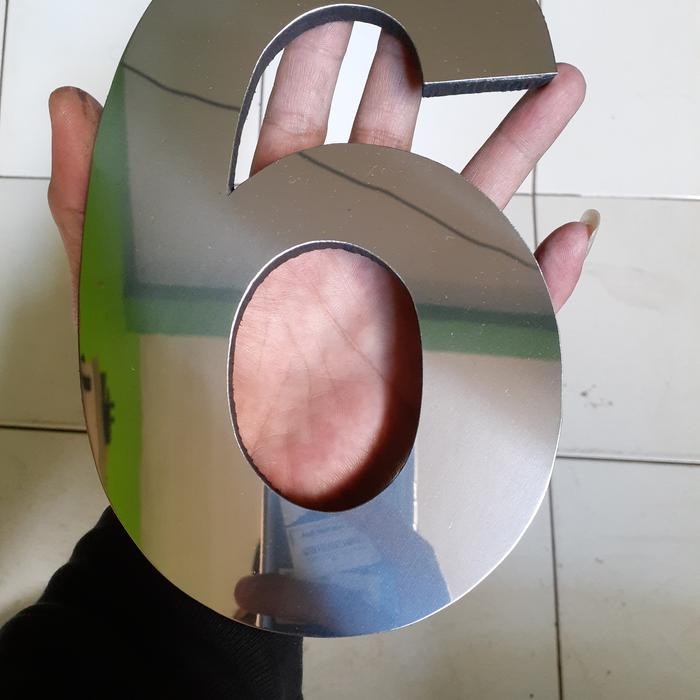 nomor rumah 25cm stainless