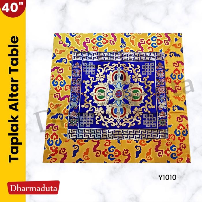 Promooo Kain Taplak Meja Warna Astamanggala 1 Meter Hiasan Buddhis Tibetan
