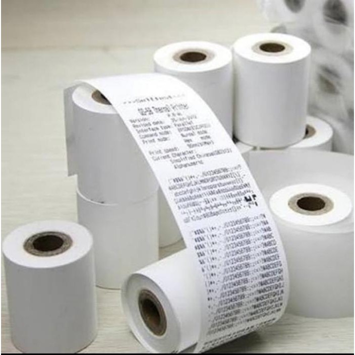 

Kertas Thermal Struk Printer Kasir Ppob 58X40 Mm Premium Hitam Isi 10 Terbatas