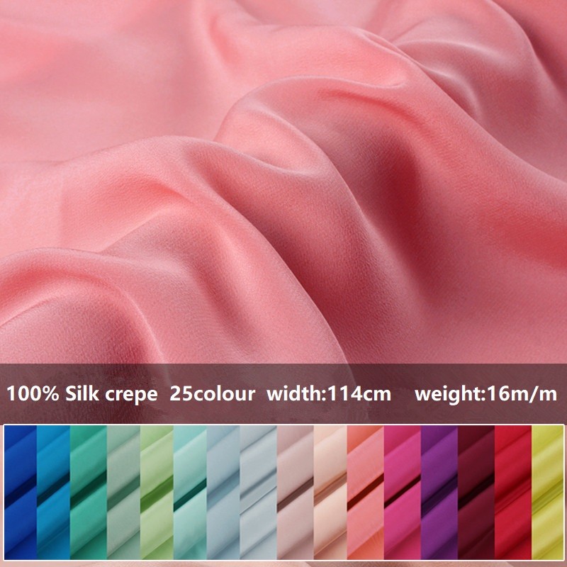 Pure Silk Shirt Clothing Fabric Wide Silk Crepe Silk Fabric Crepe Dress Special Offer100% Pure Silk