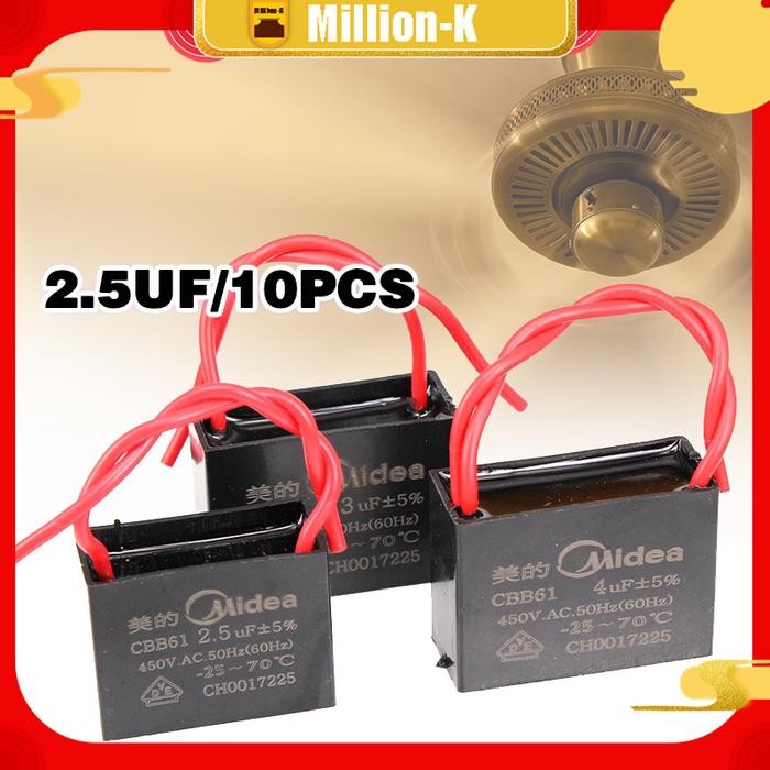 Kapasitor 2.5 Uf / Capasitor Kapasitor Kipas Angin Cbb61 2.5 Uf 450v