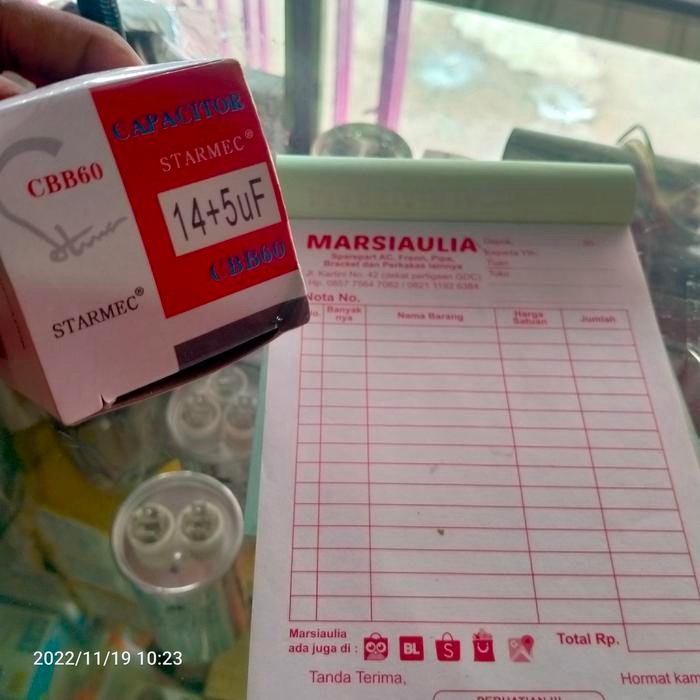 kapasitor mesin cuci 14 + 5uf capasitor kabel starmec 14uf+5