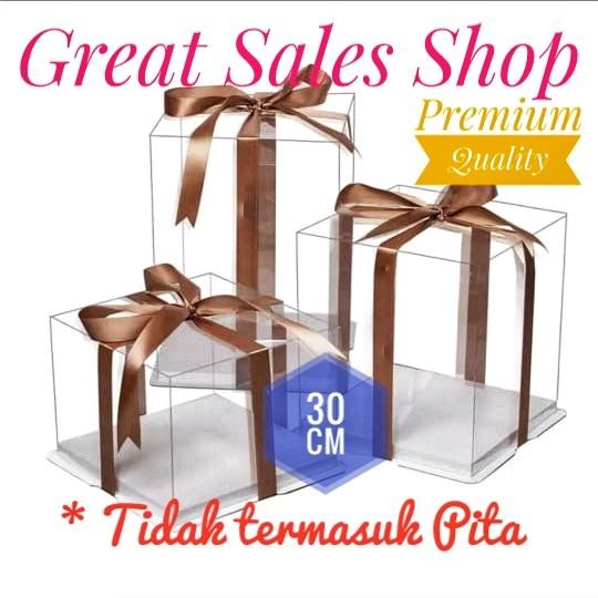Cake Box Clear Dus Kue Bening Kotak kue Transparan Mika PET 30 CM