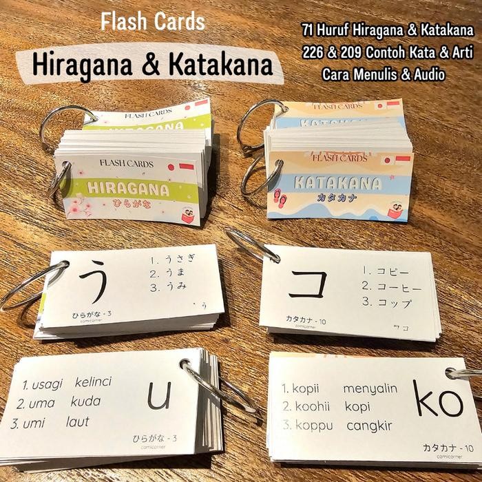 Hiragana dan Katakana Flash Cards Bahasa Jepang Pemula