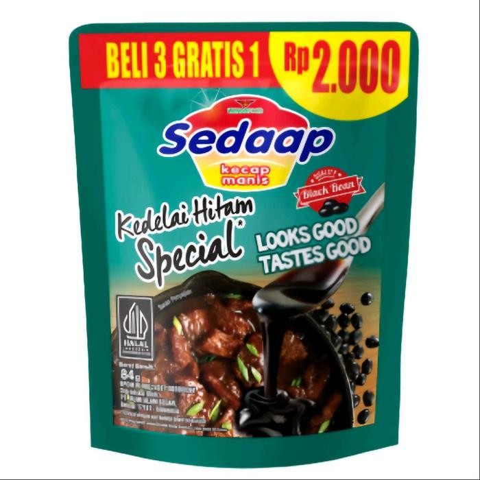 

Sedaap Kecap Manis Kedelai Hitam Spesial Pouch 84Gram 2000an