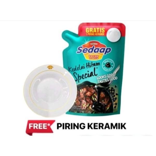 

Sedaap Kecap Manis Kedelai Hitam Spesial Pouch 520ml gratis piring cantik