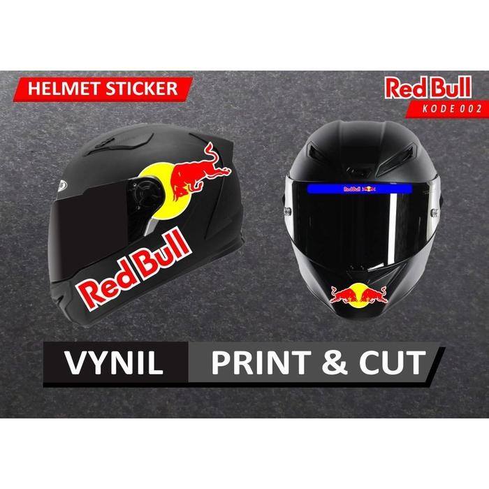 (Allthebest) STIKER HELM FUL SET HALF FACE/FULL FACE MONSTER REDBULL