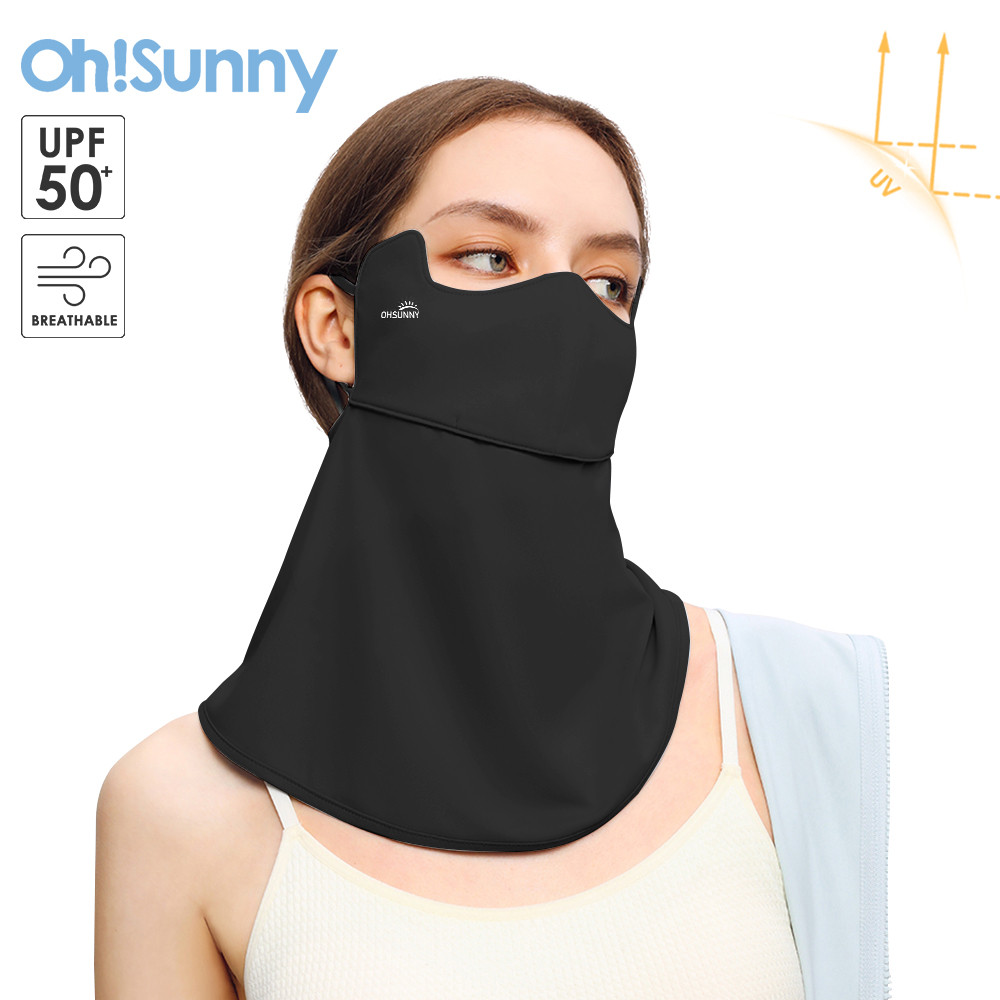 

OhSunny Cycling Face Mask Women 2024 Summer UV Protective Masks Sunscreen Cool lining With Neck