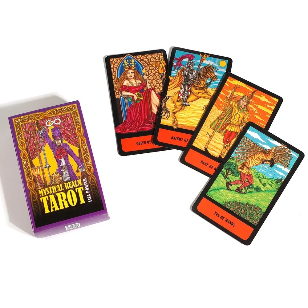 

1Pcs Mystical Realm Tarot 78 Full Color Cards a visual and historic exploration of the Fools Journey