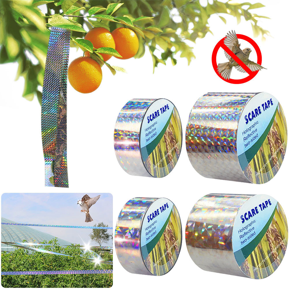 

160FT Bird Scare Tape Dual-sided Reflective Birds Repellent Ribbon Bird Deterrent Tape For Garden