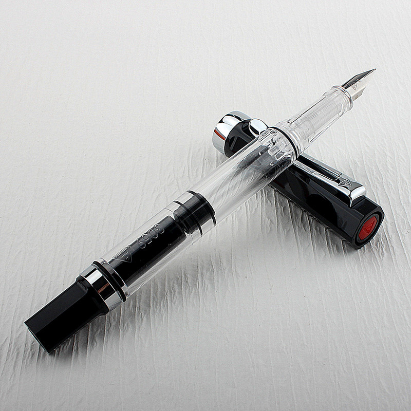 

9PCS Lanbitou Transparent Fountain Pen F/EF/Hooded Nib Piston Filler Ink Pens for Writing School