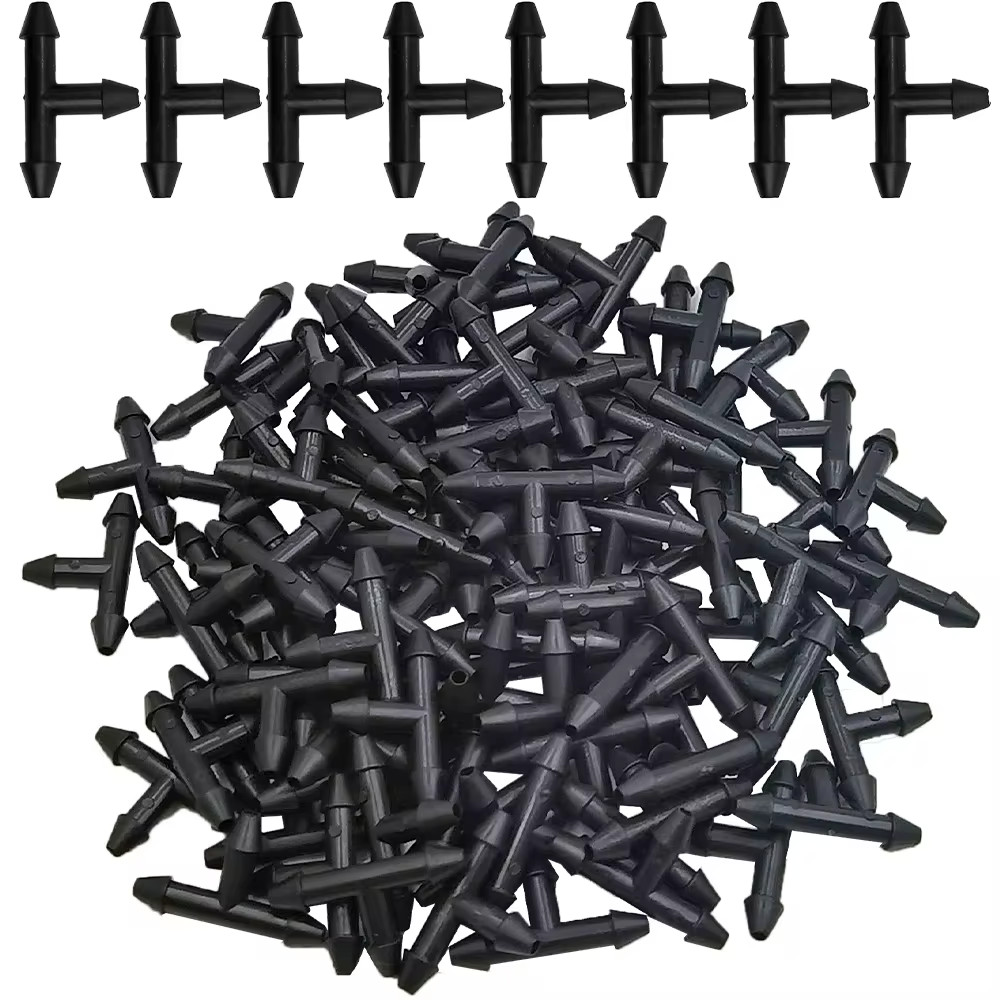 

50PCS Plastic Barbed 3-Way Tee Connector for 3/5mm Tubing Watering Pipe Hose Couplings Micro Drip