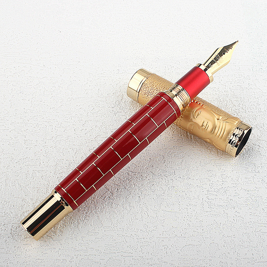 

JINHAO Heartbeat NO.6 Metal WUDAO Fountain Pen Buddha Tathagata Pattern Cassock Pen Cap Student