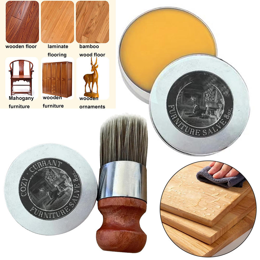 

Wise Owl Furniture Salve with Brush Multipurpose Leather Wood Furniture Maintenance Oil Cream