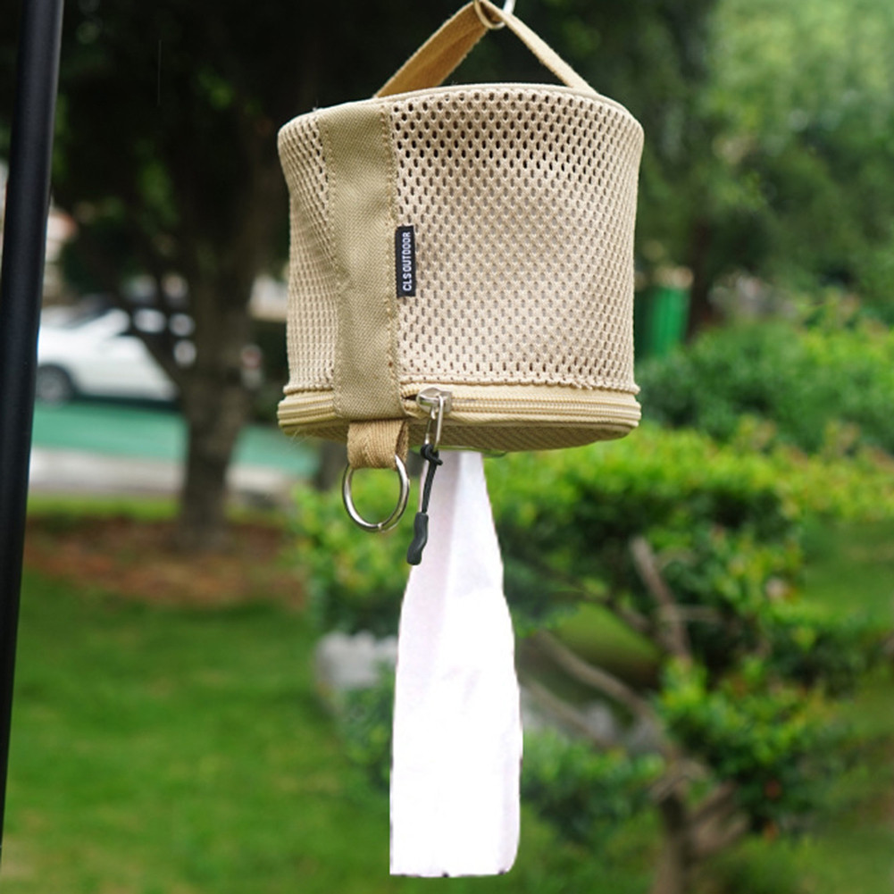 

Outdoor Camping Tissue Case Roll Paper Storage Bag With Hook Hanging Napkin Holder Portable Tissue