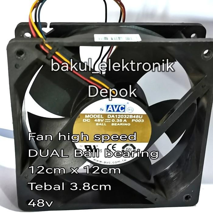 (Allthebest) FAN KIPAS 48V HIGH SPEED 12x12 AVC DELTA BALL BEARING
