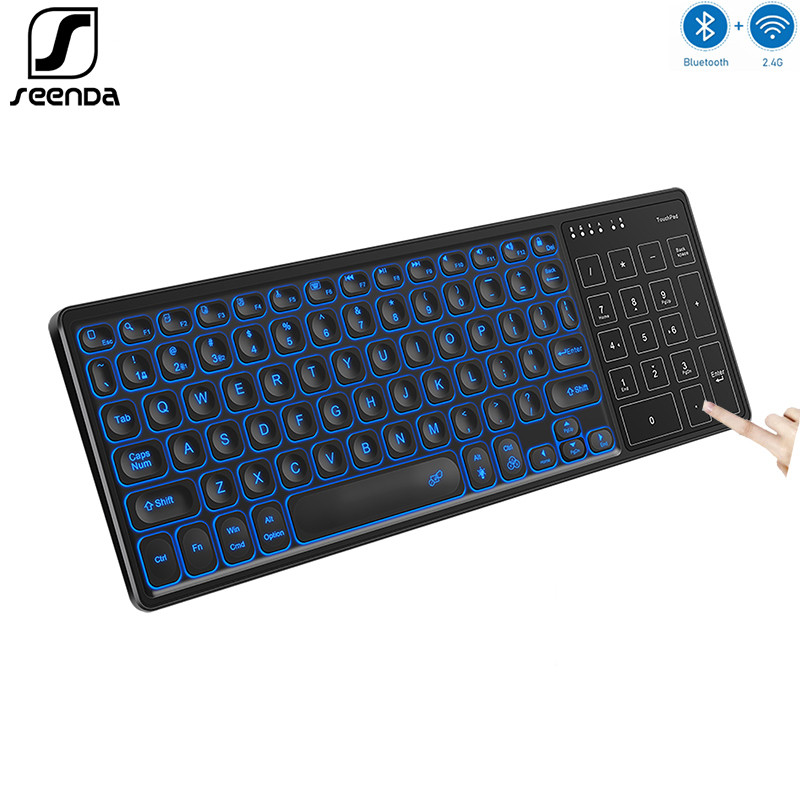 SeenDa Backlit Wireless Keyboard with Touchpad Rechargable