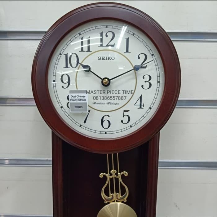 JAM DINDING SEIKO KAYU JAPAN WESTMINSTER QXH063B QXH063 BROWN ORIGINAL