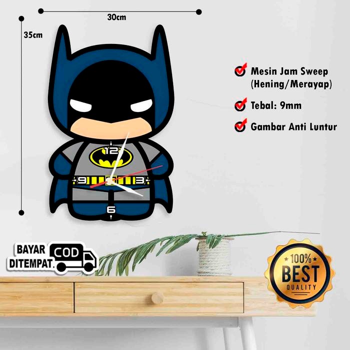 JAM DINDING BATMAN DEKORASI HIASAN DINDING KAMAR ANAK