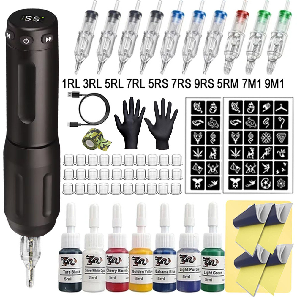 Wireless Tattoo Machine Kit Rotary Tattoo Machine Makeup Tools With Ink Cup Tattoo Accessories Set