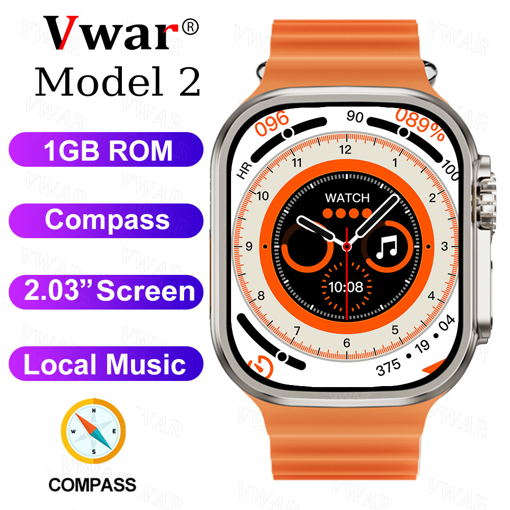 VWAR Model 2 Ultra Smart Watch 1GB ROM 2.03" Compass Recording