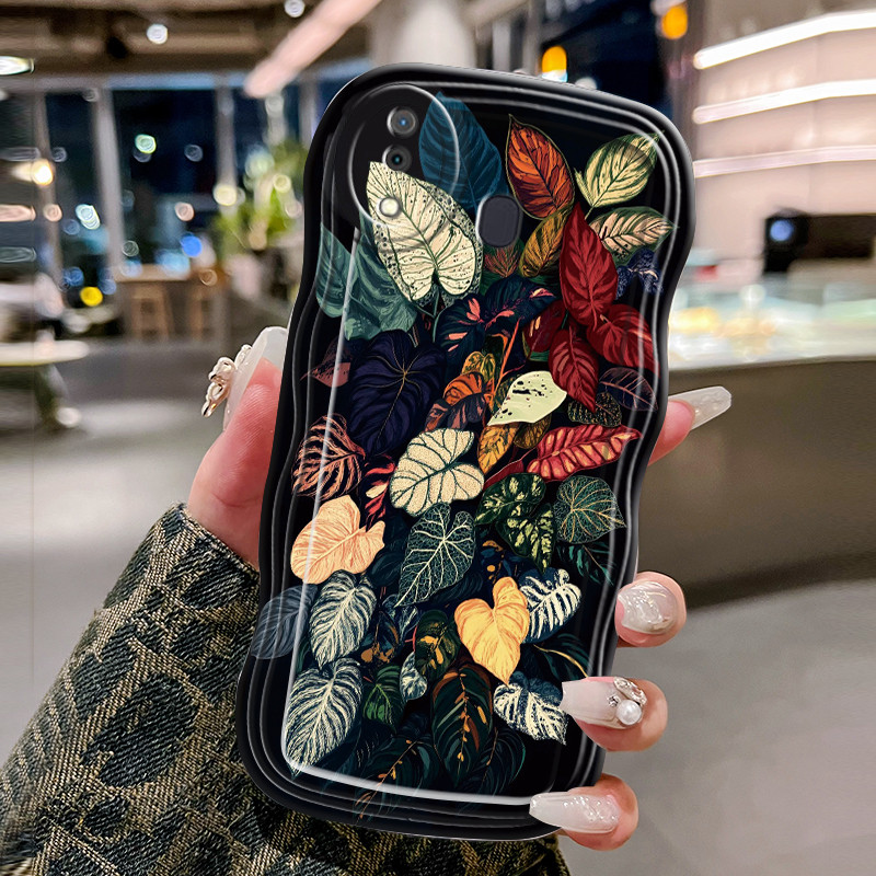 Casing Hp Untuk Samsung Galaxy A20 A30 A20s A21s M10s M20 Case Softcase Kesing Daun berwarna-warni p