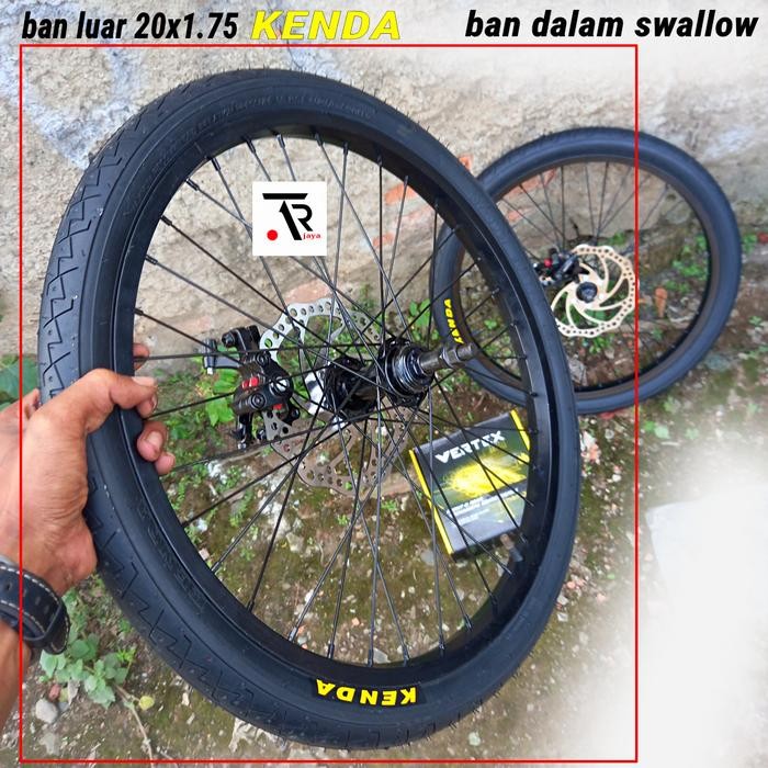 roda / velg sepeda 20 in lengkap dengan ban dan cakram dan siap pakai Outdoor