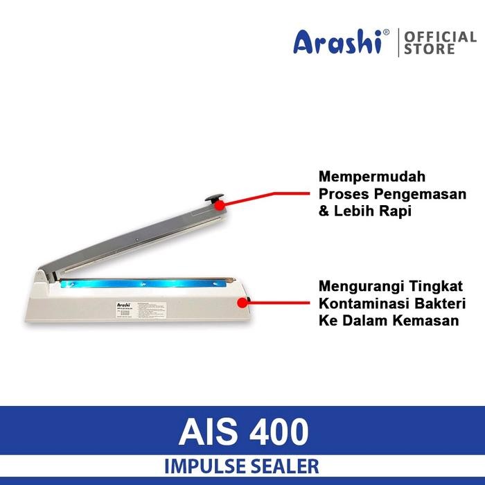 Laris Alat Mesin Press Perekat Plastik Impulse Sealer 40 Cm Arashi Ais 400 Vacuum