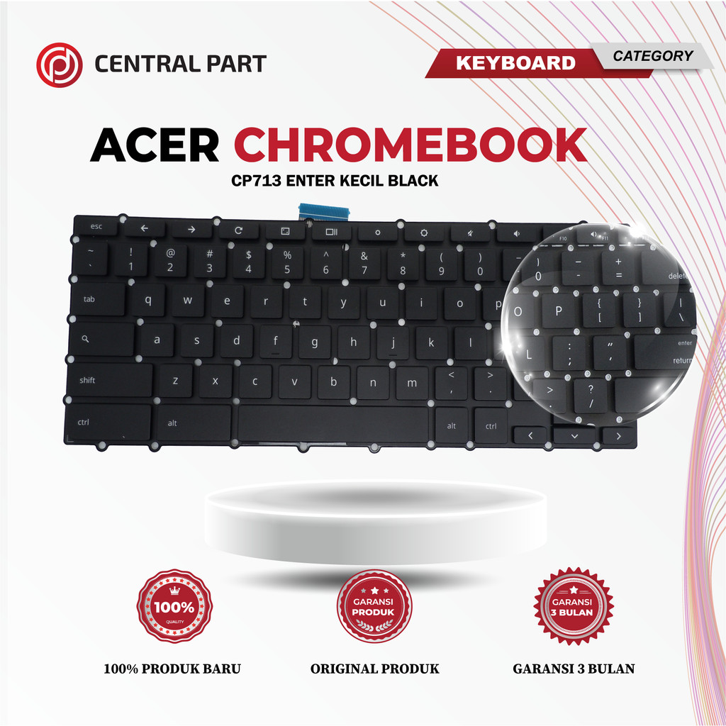 Keyboard Acer ChromeBook cp713 Enter Kecil Black