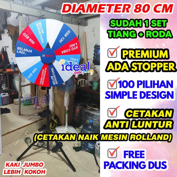 Promooo  Roda Undian 80 cm/Roulette/ Wheel of fortune /Lucky spin/Spin to win