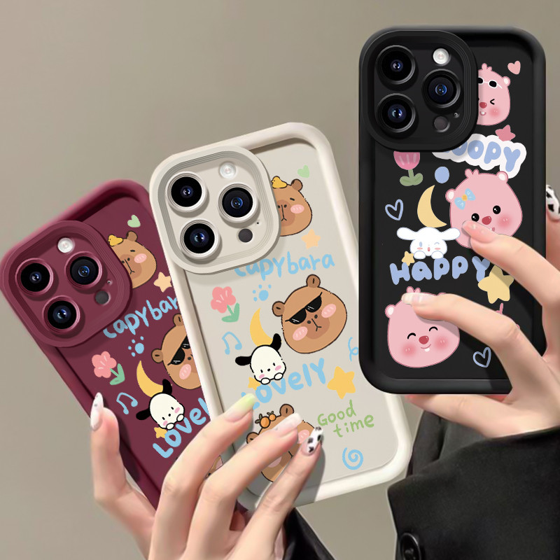 CUCI GUDANG Casing Hp untuk VIVO Y17s Y28 5G Y36i 5G Case Pola capybara lucu kartun Kasing ponsel