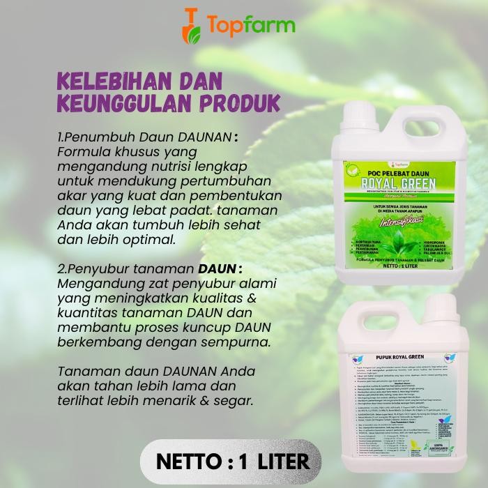 Pupuk Pelebat Daun / Poc Daun / Pupuk Cair Penyubur Tanaman / Booster Pelebat Daun Hijau / Pupuk