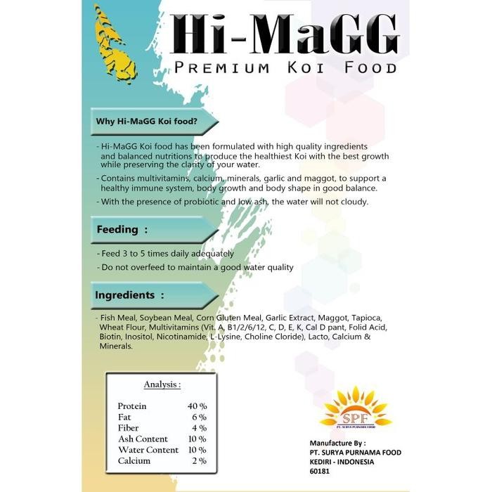 HIMAGG PREMIUM GROWTH 5KG PAKAN IKAN KOI BULKY / MAKANAN IKAN KOI BULKY JUMBO / PELET PAKAN IKAN KOI