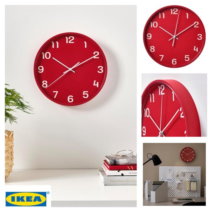 PLUTTIS JAM DINDING IKEA, VOLTASE RENDAH/MERAH, 28 CM