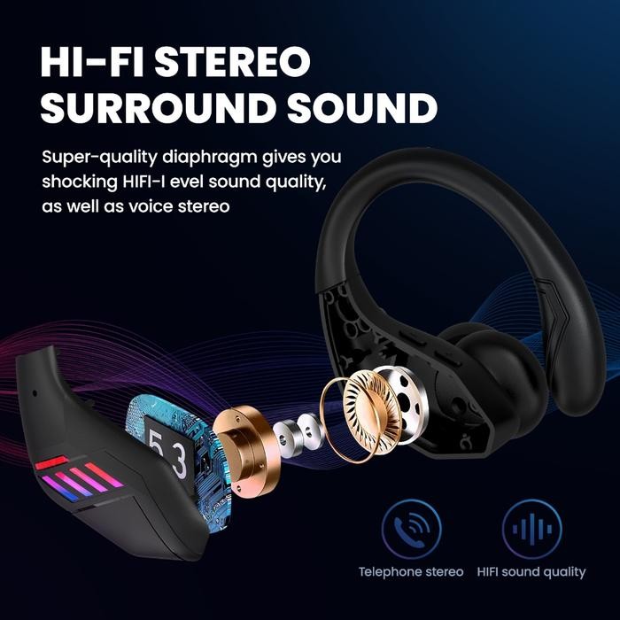 R400 Earphone Bluetooth Gang Full Bass Wireless Headset Bluetooth low-latency Earbuds HIFI Headphone